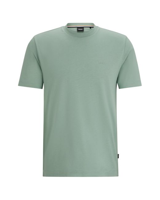 Boss T-shirt Van Katoenen Jersey Met Rubberen Logoprint in het Green voor heren