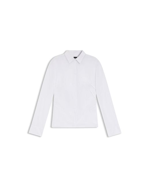 Boss White Slim-Fit Blouse