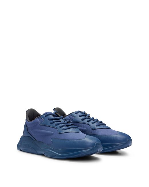 HUGO Hardloop-geïnspireerde Sneakers Met Contrastdetails in het Blue voor heren