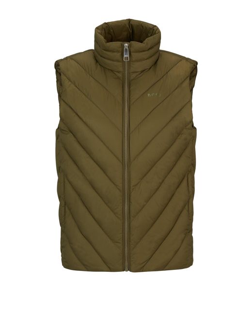 Boss Green Water-repellent Slim-fit Gilet With Quilting