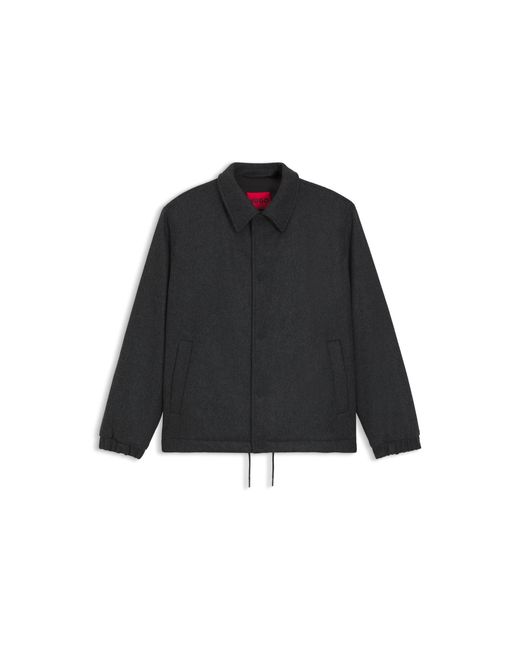 HUGO Black Regular-Fit Padded Coach Jacket for men