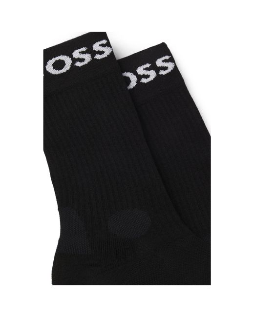 Boss Black Cushioned Quarter-Length Sport Socks for men