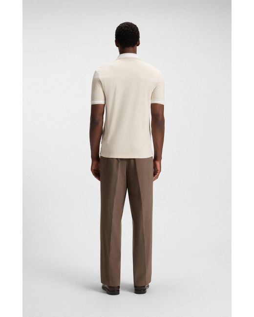 Boss Natural Beige Men's Polo Shirts Size L for men