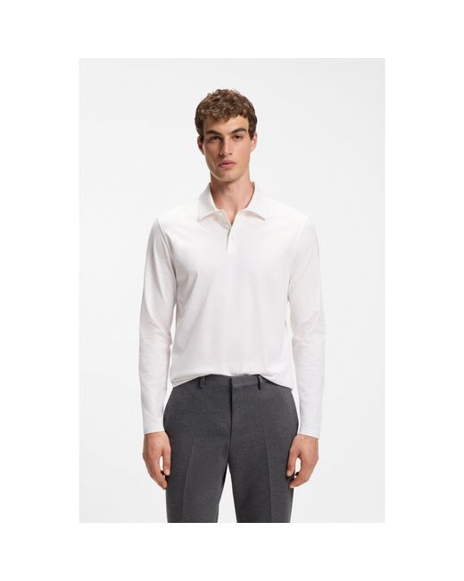 HUGO White Slim-Fit Polo Shirt for men