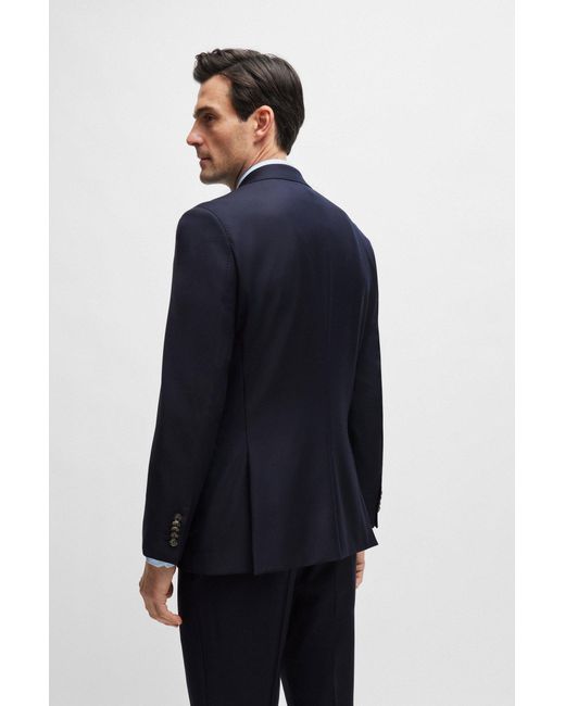 Boss Blue Slim-fit Jacket In Virgin Wool With Stretch for men