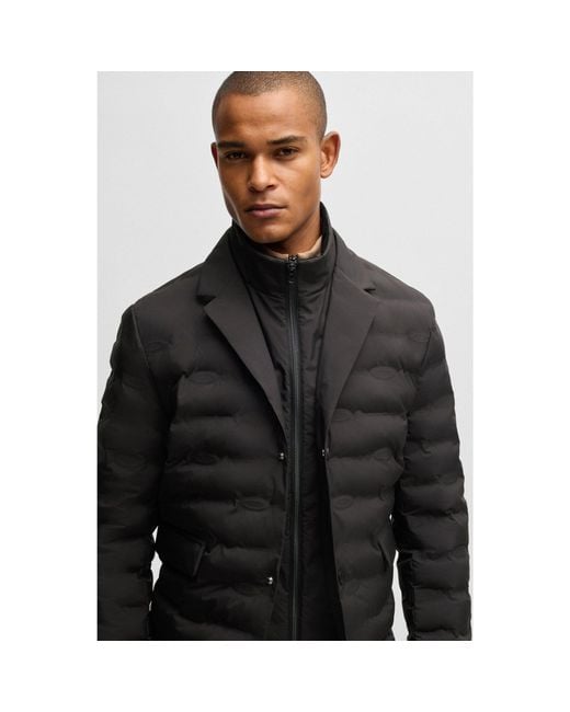 Boss Black Equestrian Blazer-Style Quilted Jacket for men