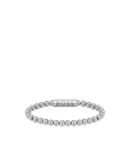 Boss White Tone Cuff With Logo Closure for men