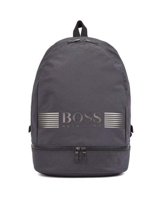 BOSS Synthetic Logo Backpack In Structured Nylon With Top Handle in ...