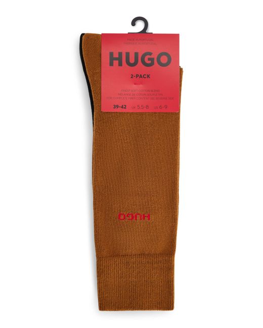 HUGO Brown Two-pack Of Socks In A Cotton Blend for men