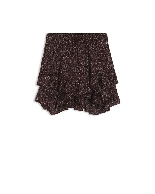 Boss Brown Printed Skort With Layered Design