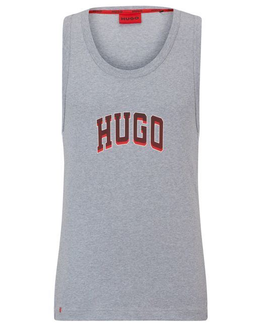 HUGO Pyjama-Top aus Stretch-Baumwolle mit Mesh-Einsätzen in Gray für Herren