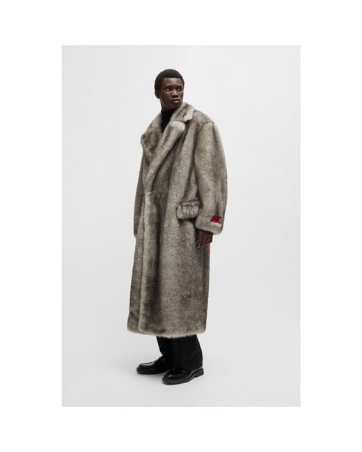 Mens faux fur trench coat best sale