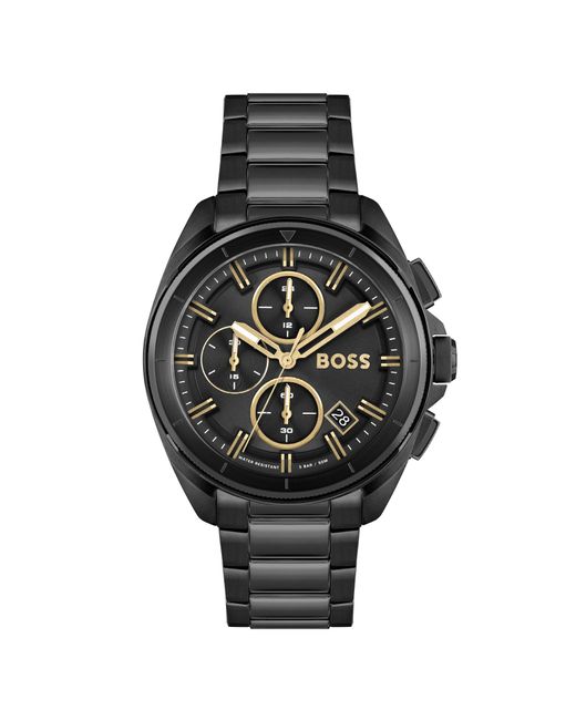 BOSS by HUGO BOSS Black-plated Chronograph Watch With Gold-tone Accents ...
