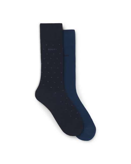 Boss Blue Two-Pack Of Regular-Length Socks for men