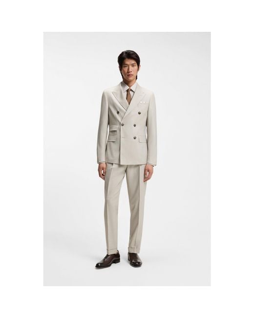 Boss White Two-Piece Slim-Fit Suit for men
