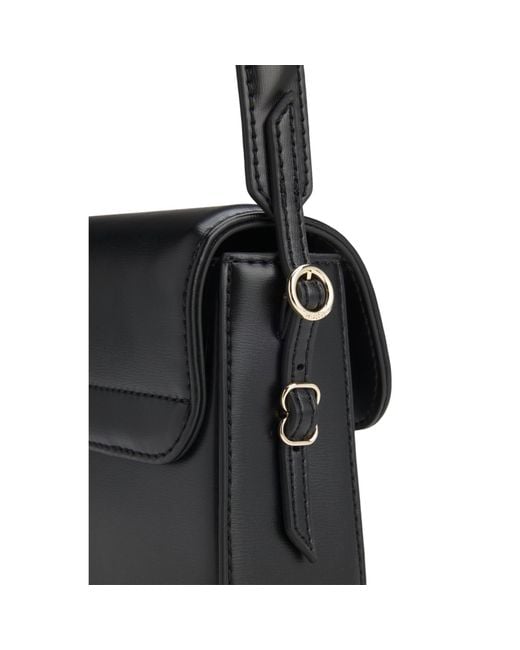 HUGO Black Logo-Lettering Shoulder Bag