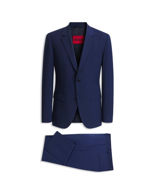 HUGO Blue Two-Piece Slim-Fit Suit for men