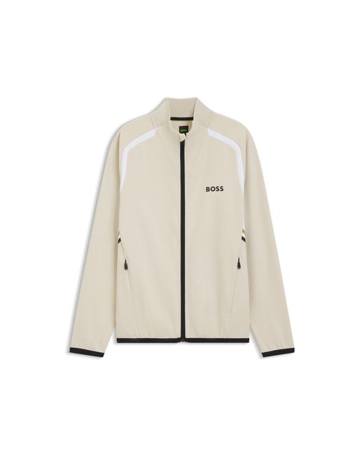 Boss Natural Active Zip-Up Sweatshirt With Temperature-Regulating Performance for men