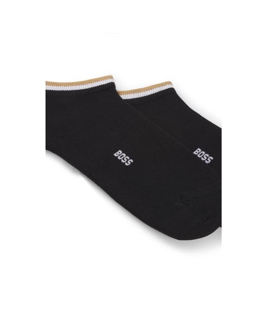 Boss Black Two-Pack Of Ankle Socks With Signature-Stripe Cuffs for men