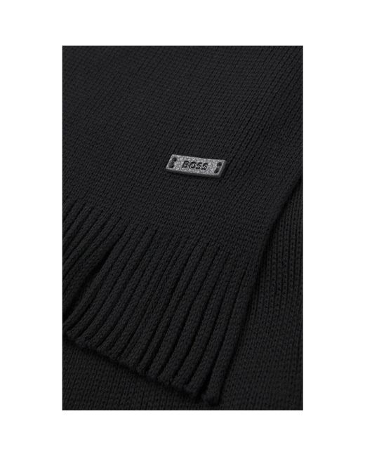 Boss Black Knitted Scarf for men