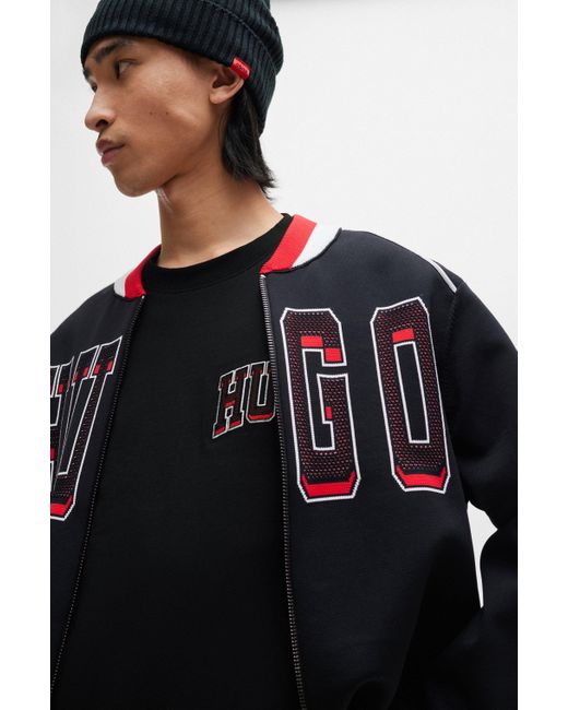 HUGO Regular-fit T-shirt Van Katoenen Jersey Met Sportief Logo in het Black voor heren