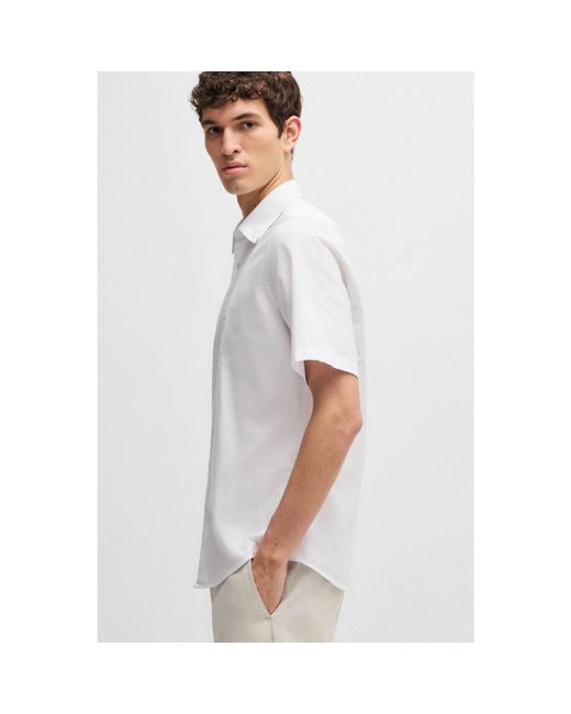Boss White Regular-Fit Shirt for men