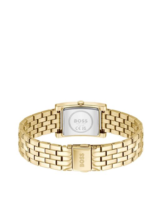 Boss Metallic Link-bracelet Watch With Gold-tone Dial