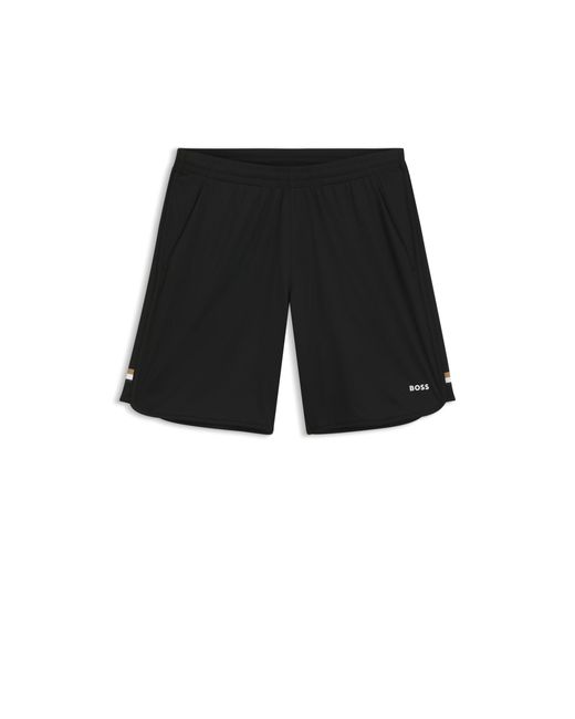 Boss Black Active Stretch-Fabric Shorts With Mesh Pocket Bags for men