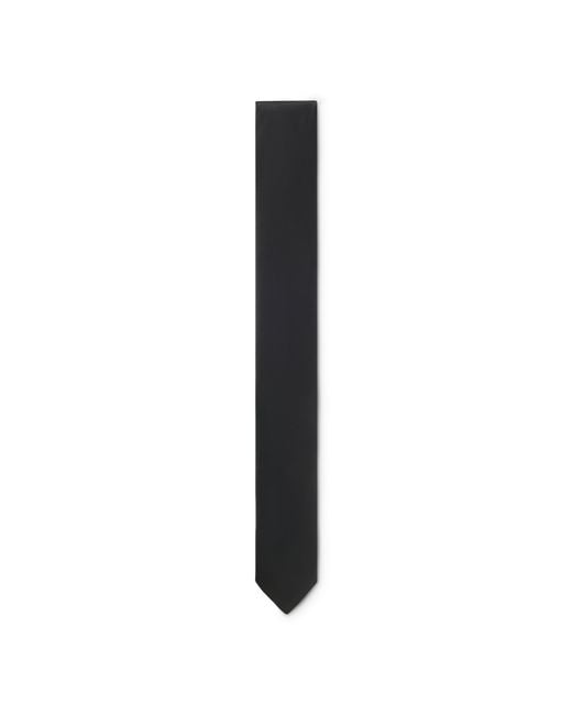 HUGO Black Silk-Blend Tie With A Plain Weave for men