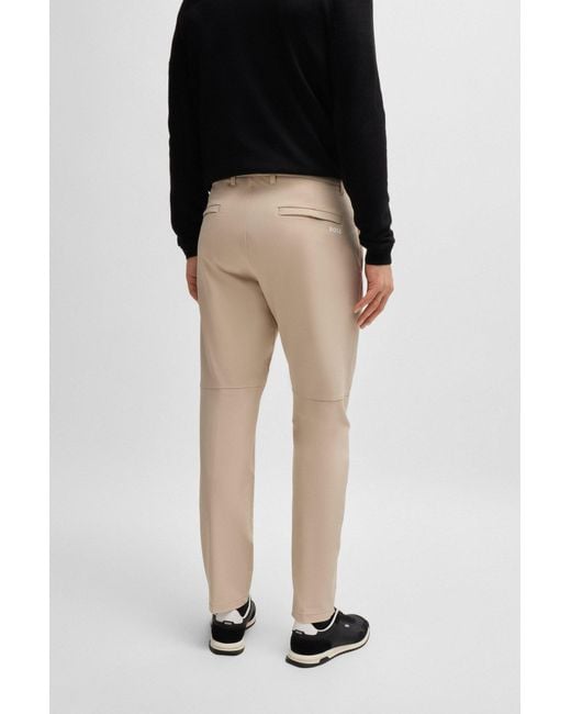 Boss Regular-Fit Hose Aus Wasserabweisendem Stretch-Gewebe in Natural für Herren