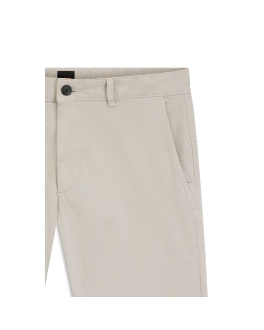 Boss White Slim-Fit Trousers for men