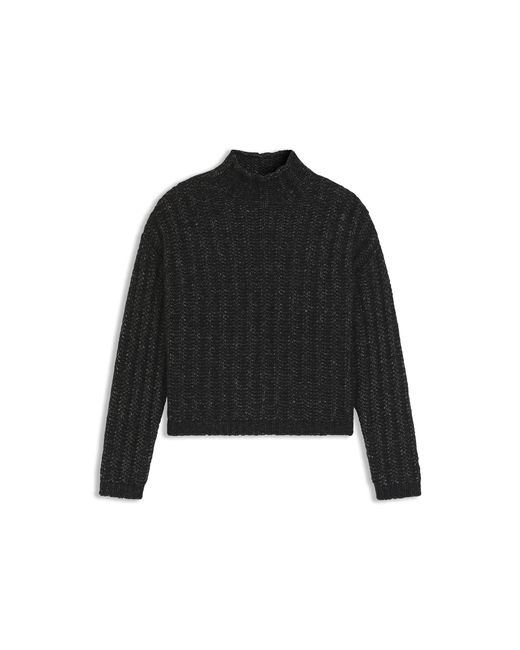 HUGO Black Knitted Sweater With Ribbed Structure