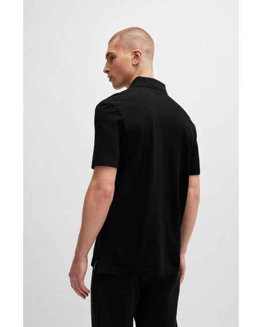 Boss X NFL Poloshirt aus Baumwolle mit Metallic-Print in Black für Herren