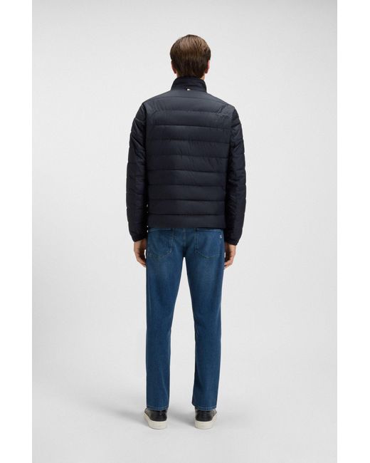 Boss Regular-Fit Waterafstotende Jas Met Logodetail in het Blue voor heren