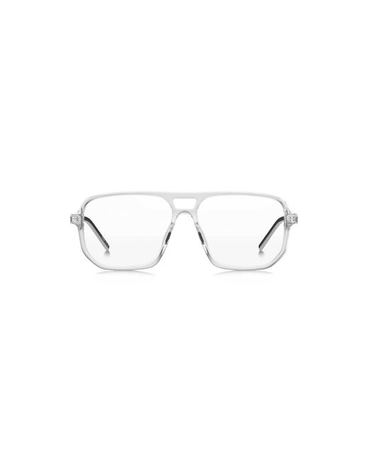 HUGO Metallic Clear-Acetate Optical Frames With Cut-Out Logo for men