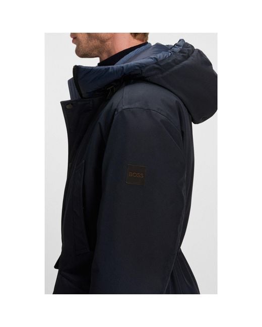 Boss Blue Water-Repellent Jacket With Contrasting Trims for men