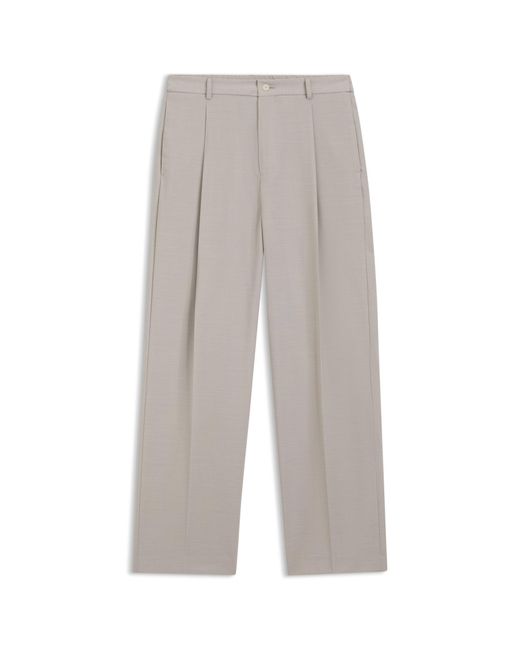 Boss Gray Relaxed-Fit Trousers for men
