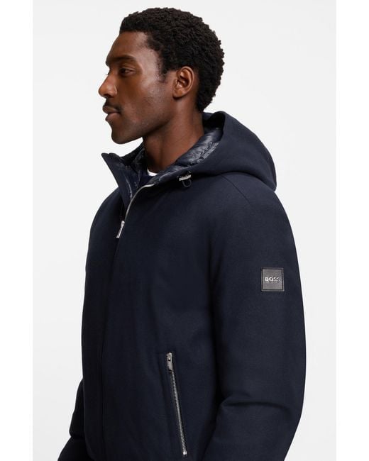 Boss Dark Blue Men's Down Jackets Size 36r for men