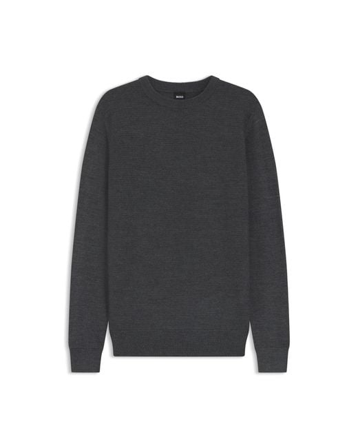 Boss Gray Mixed-Structure Sweater for men