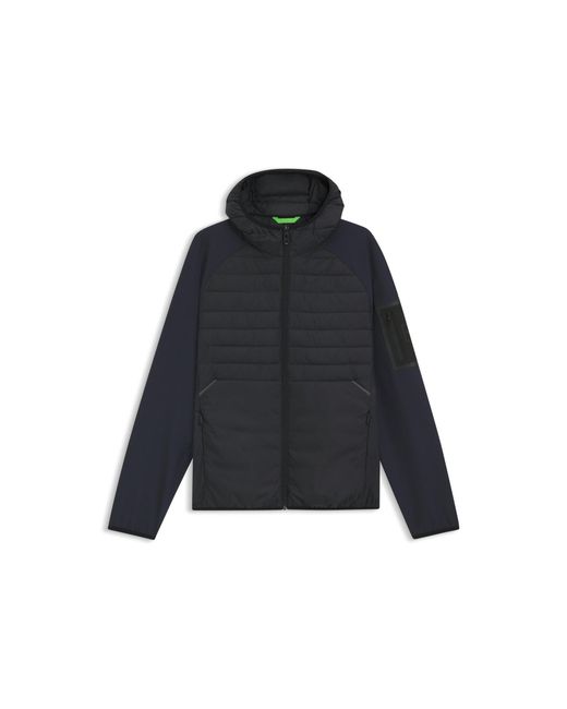 Boss Black Water-Repellent Jacket With Zipped Sleeve Pocket for men