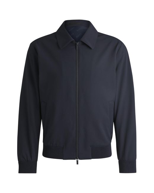 Boss Blue Slim-fit Jacket In Water-repellent Performance-stretch Fabric for men