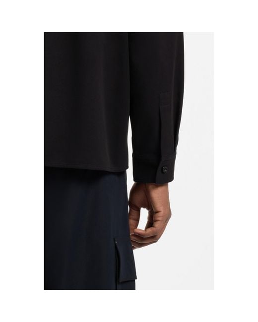 HUGO Black Oversized-Fit Shirt for men