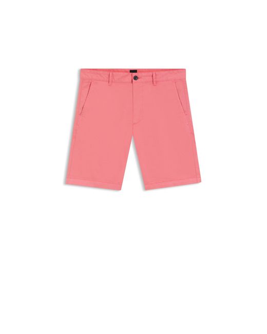 Boss Pink Slim-Fit Shorts for men