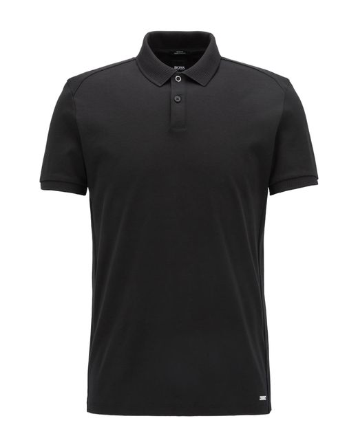 BOSS by HUGO BOSS Mercedes-benz Collection Slim-fit Polo Shirt In  Structured Cotton in Black for Men | Lyst