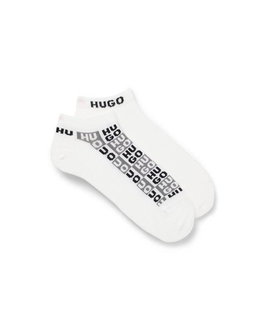 HUGO Metallic Two-Pack Of Ankle-Length Socks With Logo Intarsia for men