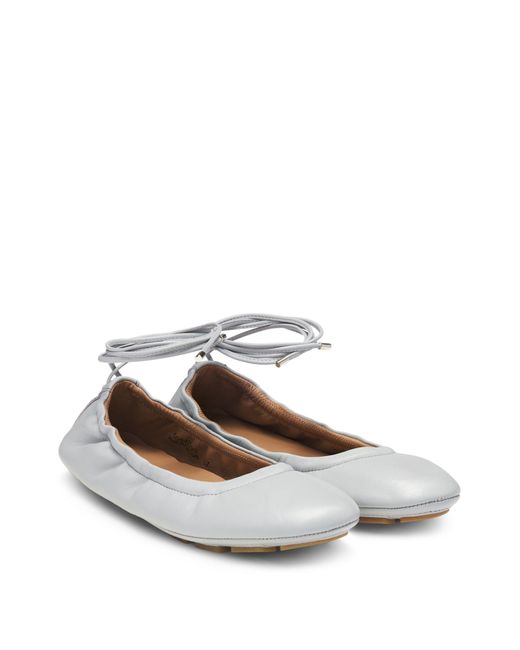 Boss Ballerina's Van Nappaleer Met Double B-Monogram in het White