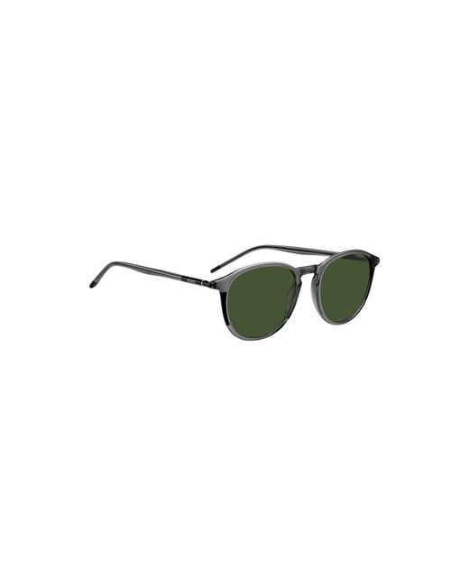 HUGO Green Acetate Sunglasses With Tubular Metal Temples for men