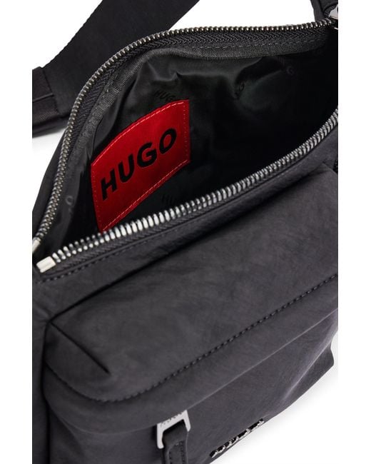 HUGO Black Belt Bag With Branded Adjustable Strap And Full Lining for men