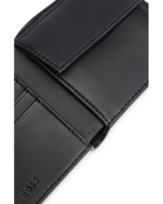 Boss Black Faux-leather Wallet With Signature Stripe for men