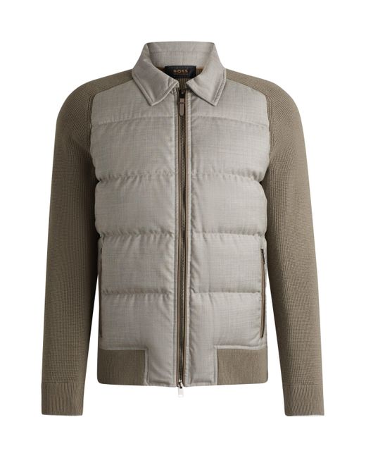 Boss Green Hybrid Jacket With Goose Down And Feather Filling for men